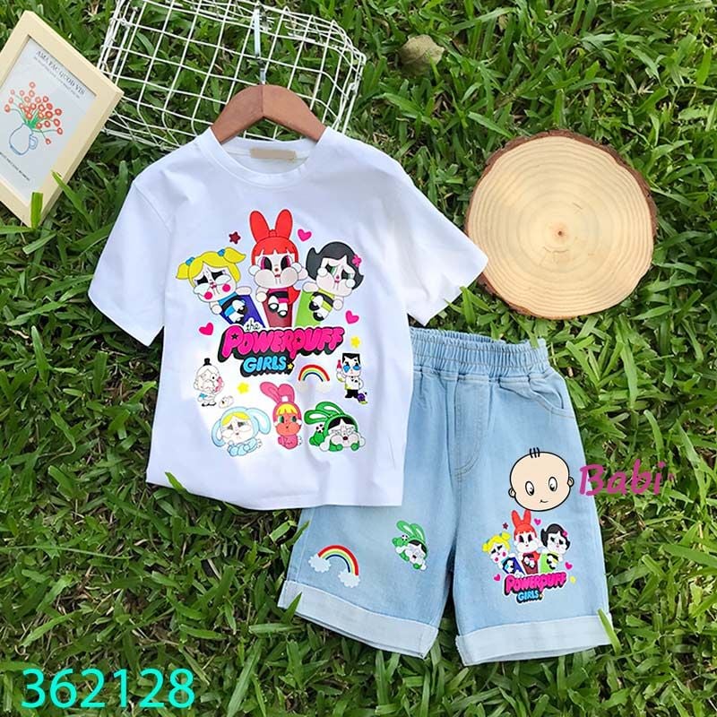  Bộ Áo Thun Quần Jeans Lửng Bé Gái M1 (10kg - 45kg) 