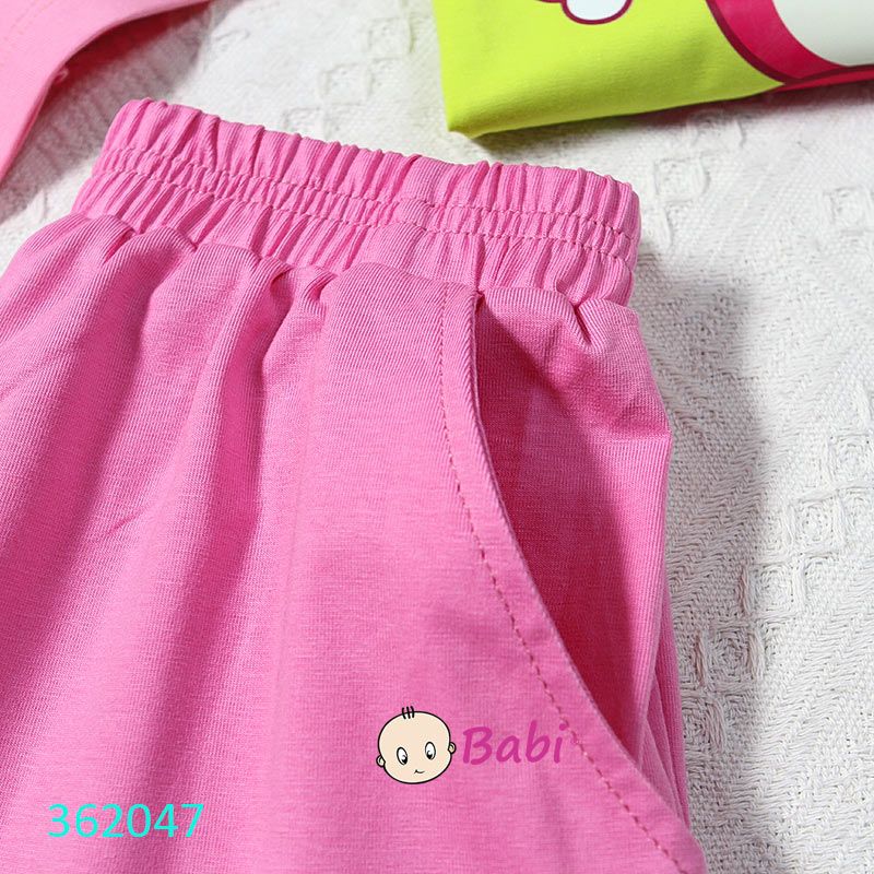  Bộ Bé Gái Áo Ngắn Quần Short Đùi Gấu Dâu Xinh Xắn (15kg-52kg) 