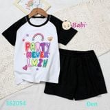  Bộ Bé Gái Áo Ngắn Quần Short Đùi In Chữ Party (15kg-52kg) 