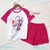  Bộ Bé Gái Áo Ngắn Quần Short Đùi In Chữ Party (15kg-52kg) 