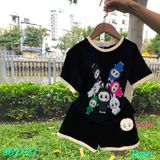  Bộ Bé Gái Áo Ngắn Quần Short Đùi In Hình La.Bu.Bu (11kg-63kg) 