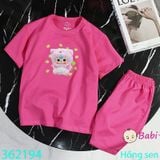  Bộ Bé Gái Quần Lửng Babi-Three Hồng (23kg - 52kg) 