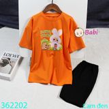  Bộ Bé Gái Quần Lửng Babi-Three Thỏ Trắng (26kg - 58kg) 
