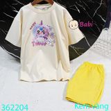  Bộ Bé Gái Quần Lửng Babi-Three Tím (26kg - 58kg) 