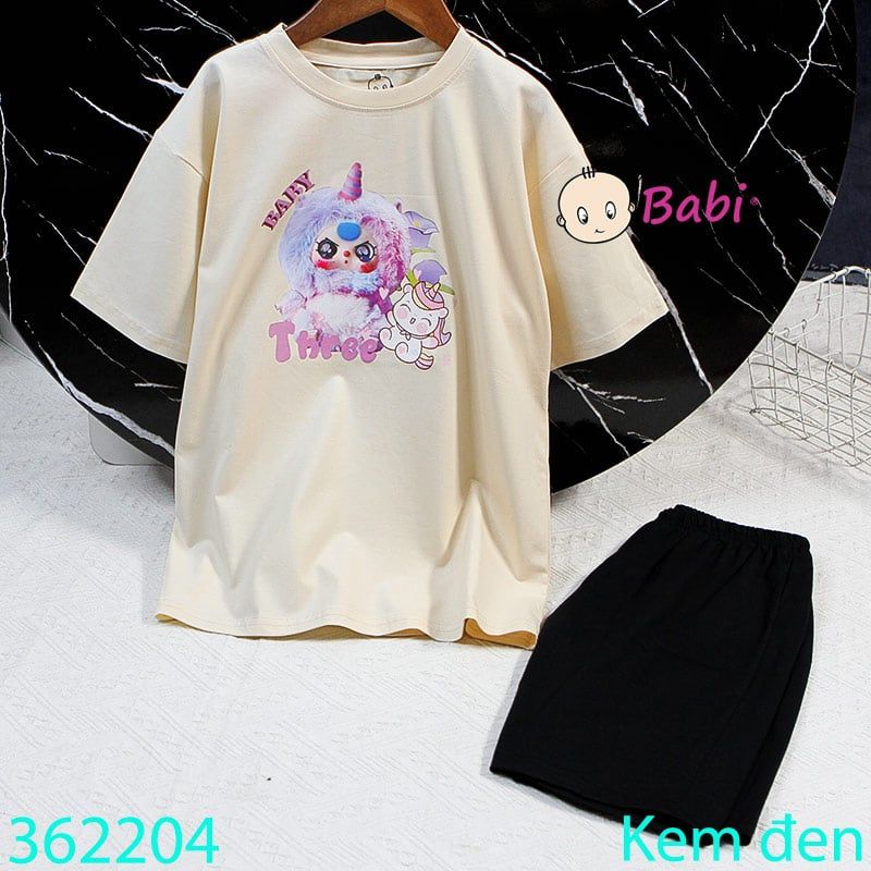  Bộ Bé Gái Quần Lửng Babi-Three Tím (26kg - 58kg) 