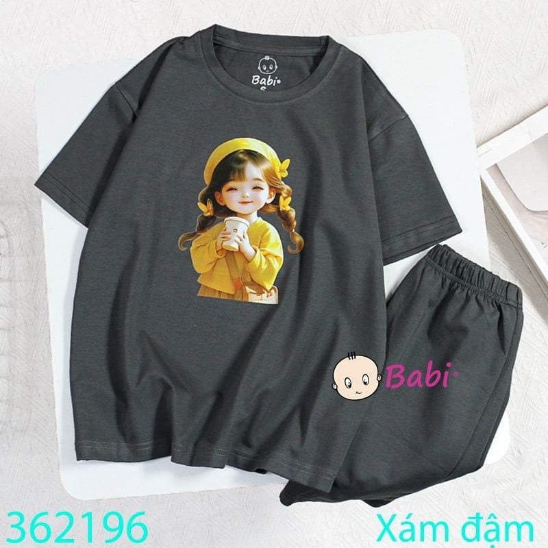  Bộ Bé Gái Quần Lửng Hình Cô Gái Xinh Xắn (23kg - 52kg) 
