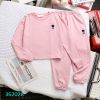 Bộ Bé Gái Tay Dài Áo Croptop In Gấu Quần Jogger Cute (17kg - 47kg)
