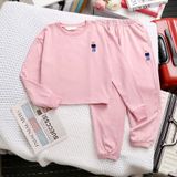 Bộ Bé Gái Tay Dài Áo Croptop In Gấu Quần Jogger Cute (17kg - 47kg) 