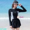 Bộ Bơi  Bé Gái Tay Dài Quần Đùi Size Đại (50 - 55kg)