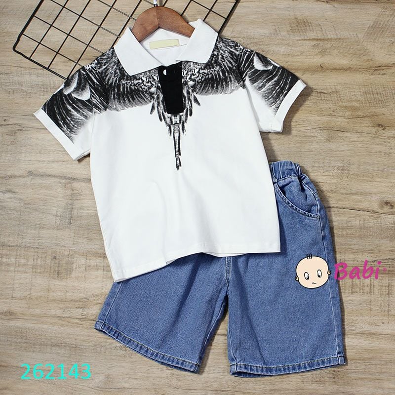  Bộ Cho Bé Trai Cổ Trụ Mix Quần Jean SIze Đại (40kg-47kg) 