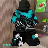  Bộ Cho Bé Trai Tay Ngắn Quần Lửng In Hình Sành Điệu (10kg-55kg) 