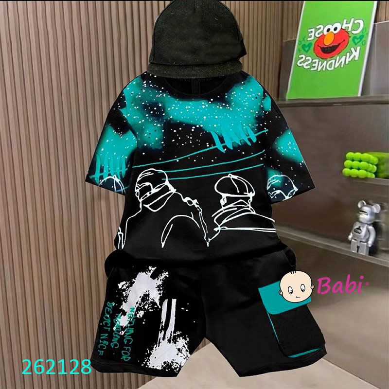  Bộ Cho Bé Trai Tay Ngắn Quần Lửng In Hình Sành Điệu (10kg-55kg) 