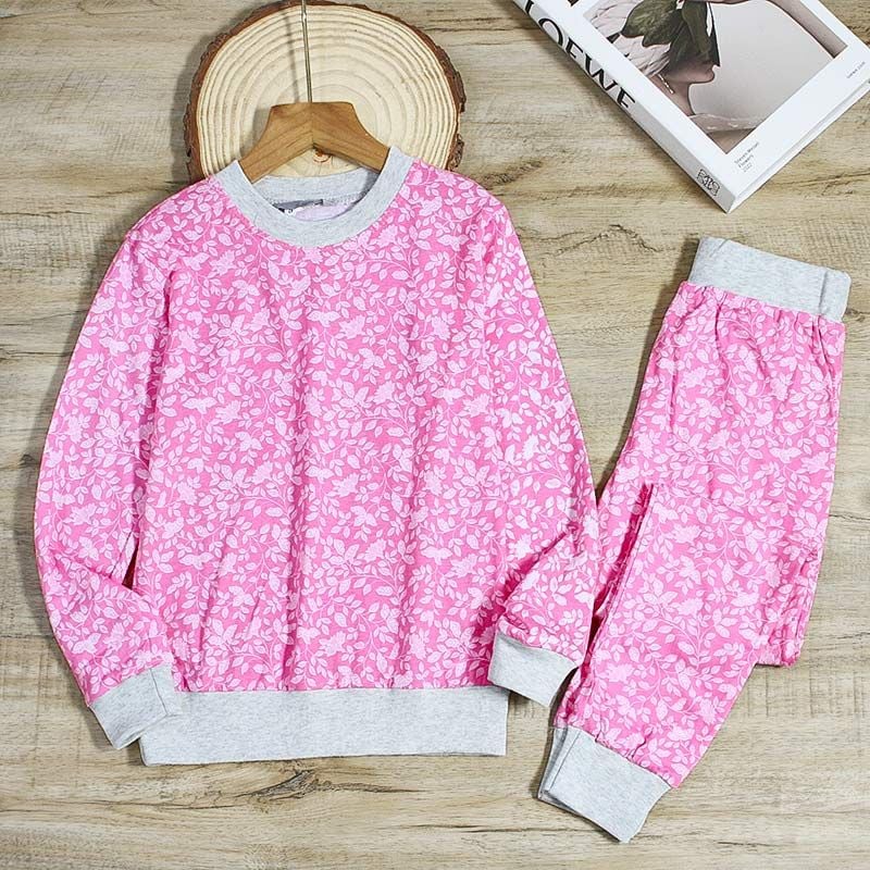 Bộ Cotton Cho Bé Gái Tay Dài Quần Dài Xinh Xắn (17kg- 40kg) 