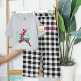  Bộ Gíang Sinh Bé Gái Tay Ngắn In Họa Tiết Dễ Thương (26kg-60kg) 