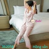  Bộ Pijama Lụa Tay Ngắn Quần Dài Nhiều Họa Tiết (45kg-57kg) 