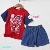  Bộ Tay Ngắn Quần Đùi In Chú Chuột Dễ Thương (13kg-42kg) 