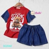  Bộ Tay Ngắn Quần Đùi In Gấu Ngầu Cute Cho Bé (13kg-42kg) 