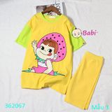  Bộ Tay Ngắn Quần Ngố In Nhiều Họa Tiết Màu Vàng (45kg-52kg) 