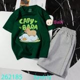  Bộ Thun Bé Trai Tay Ngắn Quần Ngắn Hình Capy 2 (26kg - 65kg) 