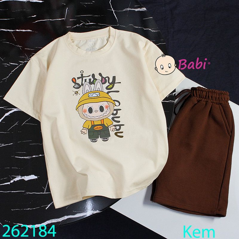  Bộ Thun Bé Trai Tay Ngắn Quần Ngắn Hình La.bu.bu (26kg - 65kg) 