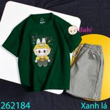  Bộ Thun Bé Trai Tay Ngắn Quần Ngắn Hình La.bu.bu (26kg - 65kg) 