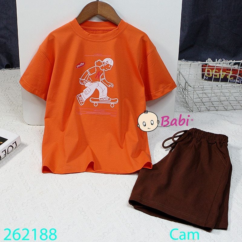 Bộ Thun Bé Trai Tay Ngắn Quần Ngắn Hình Trượt Ván (23kg - 62kg) 