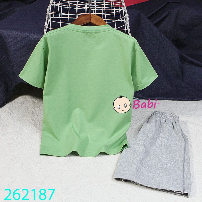  Bộ Thun Bé Trai Tay Ngắn Quần Ngắn In Chữ (23kg - 62kg) 