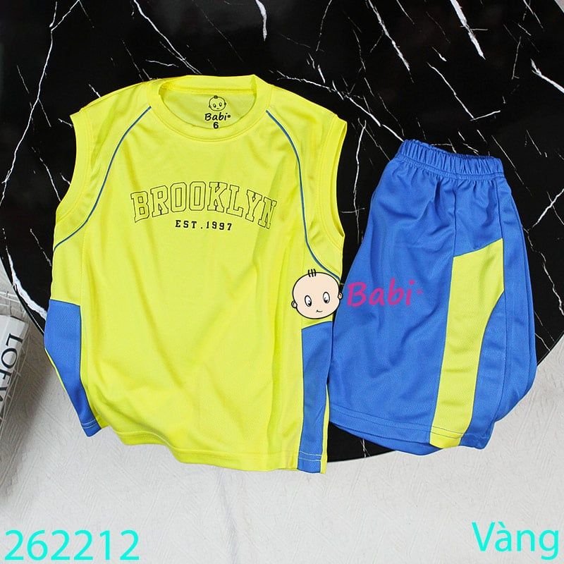  Bộ Thun Thể Thao Trẻ Em Sát Nách Chữ Brooklyn  (26kg - 60kg) 