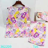  Bộ Tole Bé Sát Nách Quần Lửng Họa Tiết Dễ Thương M2 (26kg - 65kg) 