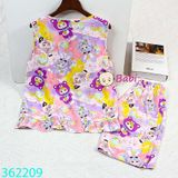  Bộ Tole Bé Sát Nách Quần Lửng Họa Tiết Dễ Thương M2 (26kg - 65kg) 