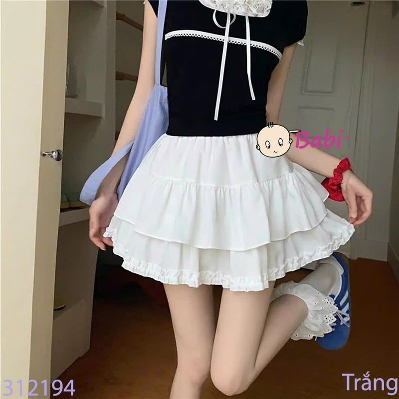  CHÂN VÁY NGẮN XẾP TẦNG BÉ GÁI 