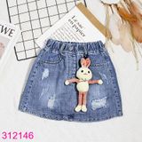  Chân Váy Jeans Cho Bé Gái Kèm Khóa Size Đại (23kg - 37kg) 