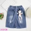 Chân Váy Jeans dài Cho Bé Gái Kèm Gấu Size Đại (23kg - 37kg) Thỏ