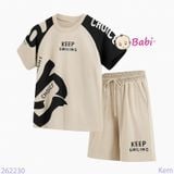  Bộ Thun Bé Trai Tay Ngắn Quần Lửng Chữ Keep (35kg - 60kg) 