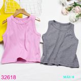  Combo 2 Áo Thun Croptop Sát Nách Bé Gái Màu Trơn Đơn Giản (30- 55kg) 