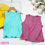  Combo 2 Áo Thun Croptop Sát Nách Bé Gái Màu Trơn Đơn Giản (30- 55kg) 