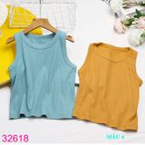  Combo 2 Áo Thun Croptop Sát Nách Bé Gái Màu Trơn Đơn Giản (30- 55kg) 