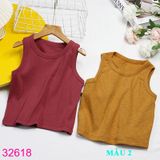  Combo 2 Áo Thun Croptop Sát Nách Bé Gái Màu Trơn Đơn Giản (30- 55kg) 