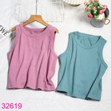  Combo 2 Áo Thun Croptop Sát Nách Bé Gái Màu Trơn Đơn Giản (50- 55kg) 