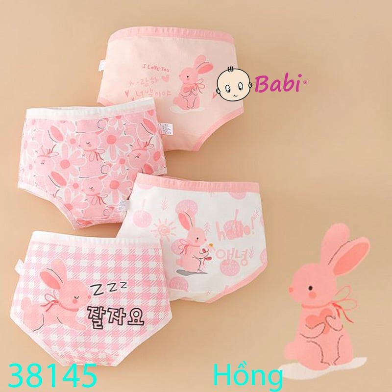  Combo 4 Quần Chip Tam Giác Cotton In Thỏ (26kg - 45kg) 