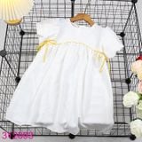  Đầm Babydoll Tay Phồng Màu Trơn Xinh Xắn Cho Bé Gái (5 - 10 tuổi) 