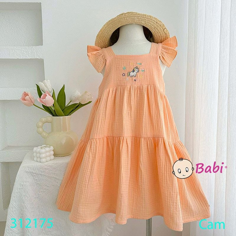  Đầm Lani Xô Musilin Thêu Hoạ Tiết Dễ Thương (11kg-40kg) 