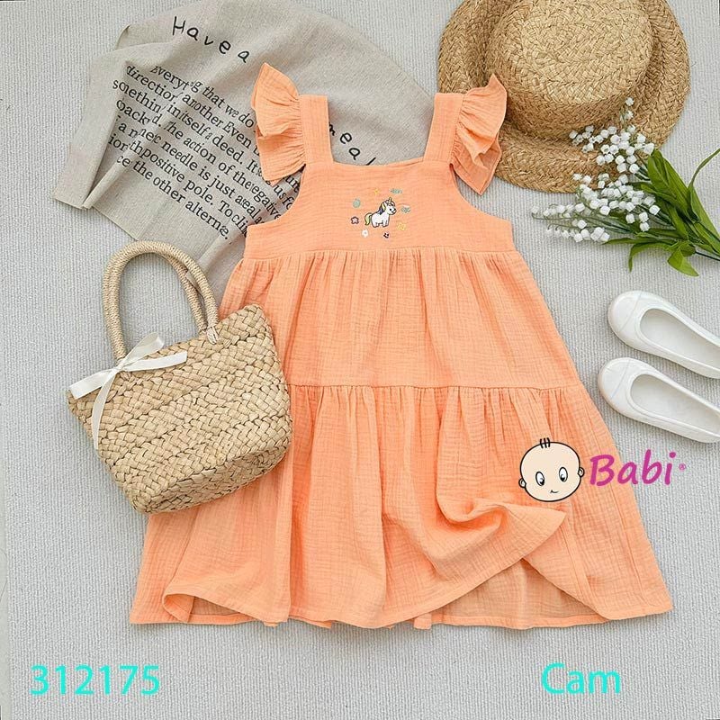  Đầm Lani Xô Musilin Thêu Hoạ Tiết Dễ Thương (11kg-40kg) 