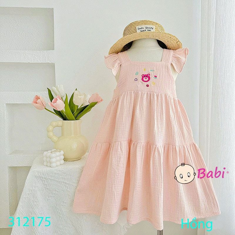  Đầm Lani Xô Musilin Thêu Hoạ Tiết Dễ Thương (11kg-40kg) 