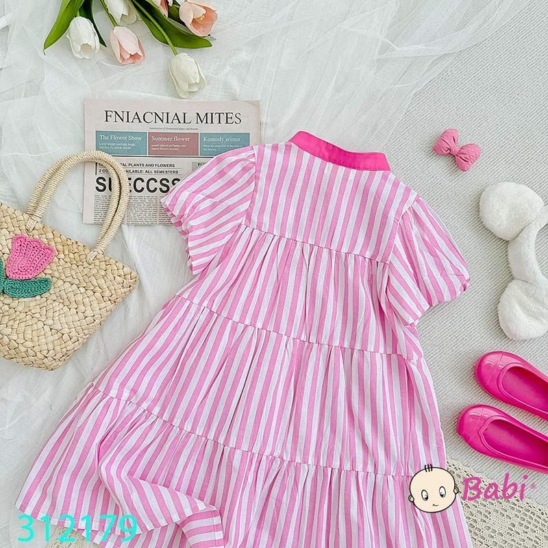  Đầm Somi Sọc Thêu Nhân Vật Hoạt Hình (13kg - 42kg) 