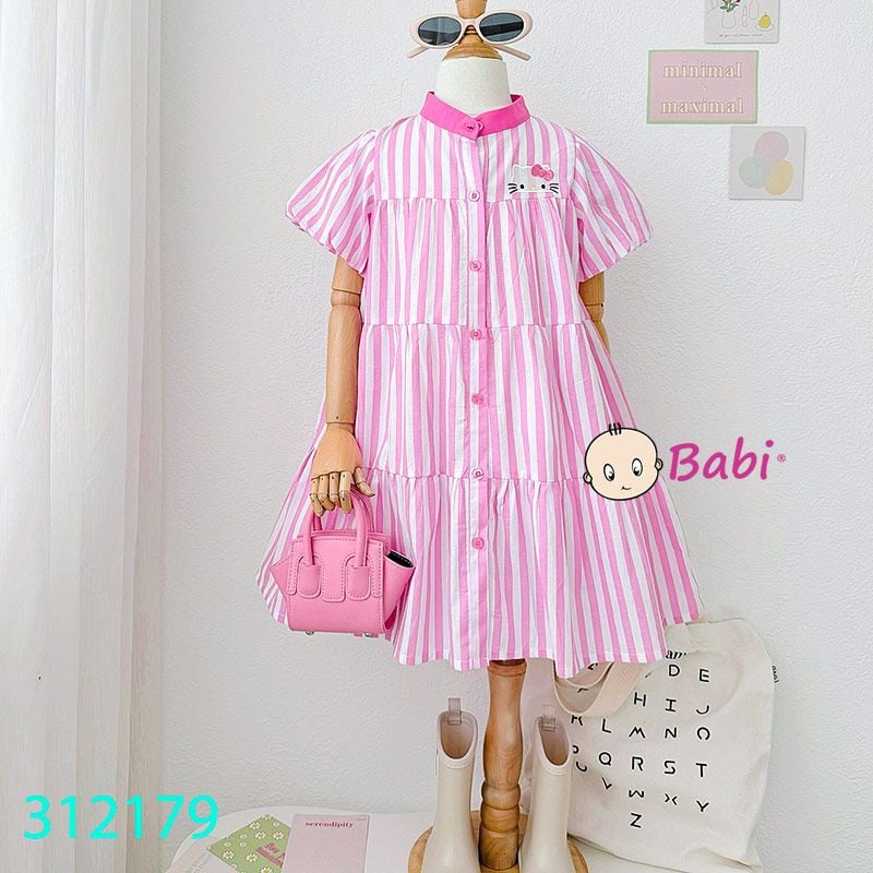  Đầm Somi Sọc Thêu Nhân Vật Hoạt Hình (13kg - 42kg) 