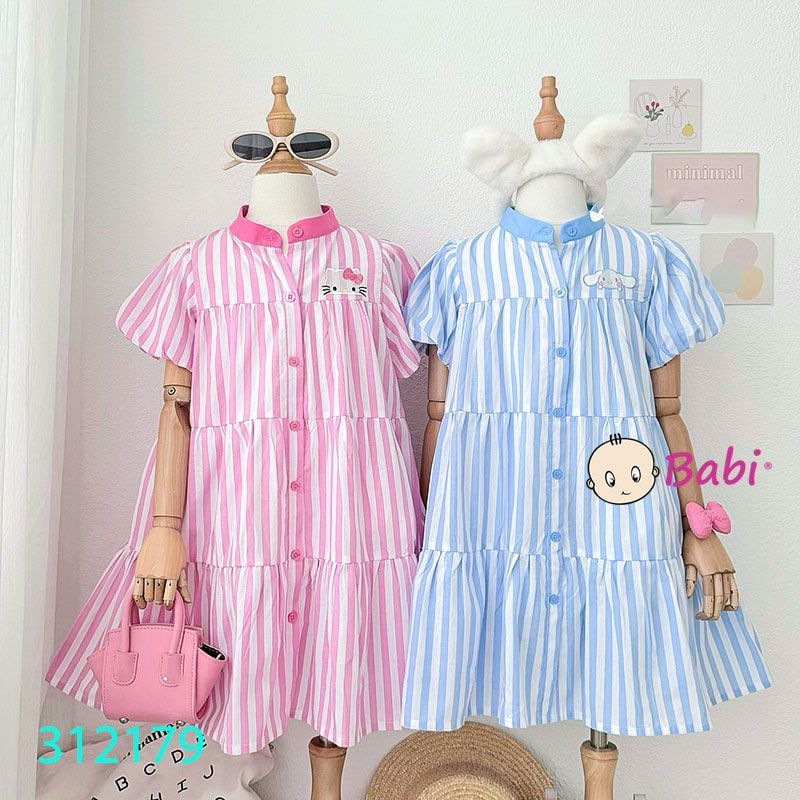  Đầm Somi Sọc Thêu Nhân Vật Hoạt Hình (13kg - 42kg) 