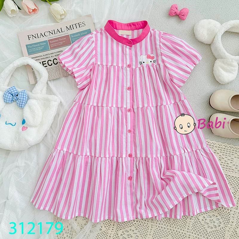  Đầm Somi Sọc Thêu Nhân Vật Hoạt Hình (13kg - 42kg) 
