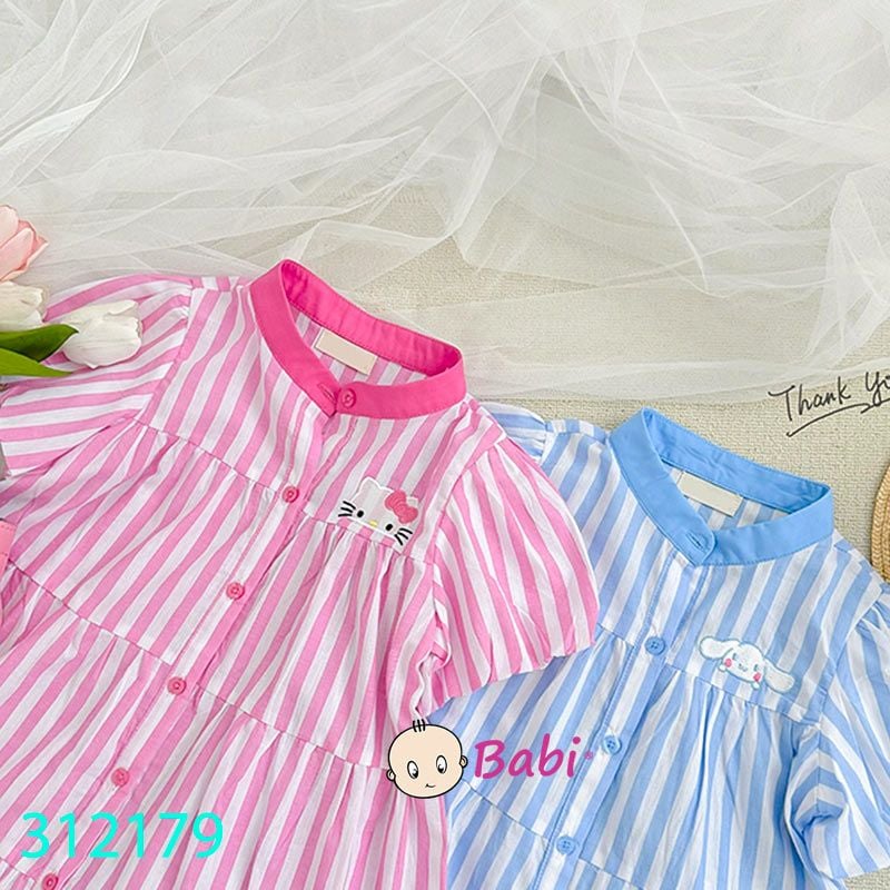  Đầm Somi Sọc Thêu Nhân Vật Hoạt Hình (13kg - 42kg) 