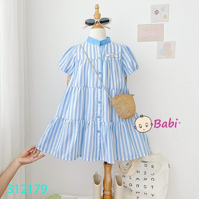  Đầm Somi Sọc Thêu Nhân Vật Hoạt Hình (13kg - 42kg) 